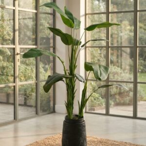 Lifelike Large Faux Banana Leaf Floor Plant for Living Room